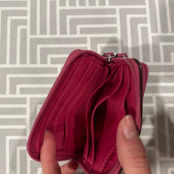 Coach Pink and Tan Signature mini wallet - Picture 2 of 3